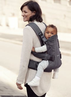 BABYBJORN Baby Carrier One Cotton Mix - Denim Grey/Dark Grey  - Image 5
