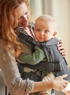 BABYBJORN Baby Carrier One Cotton Mix - Denim Grey/Dark Grey  - Image 4