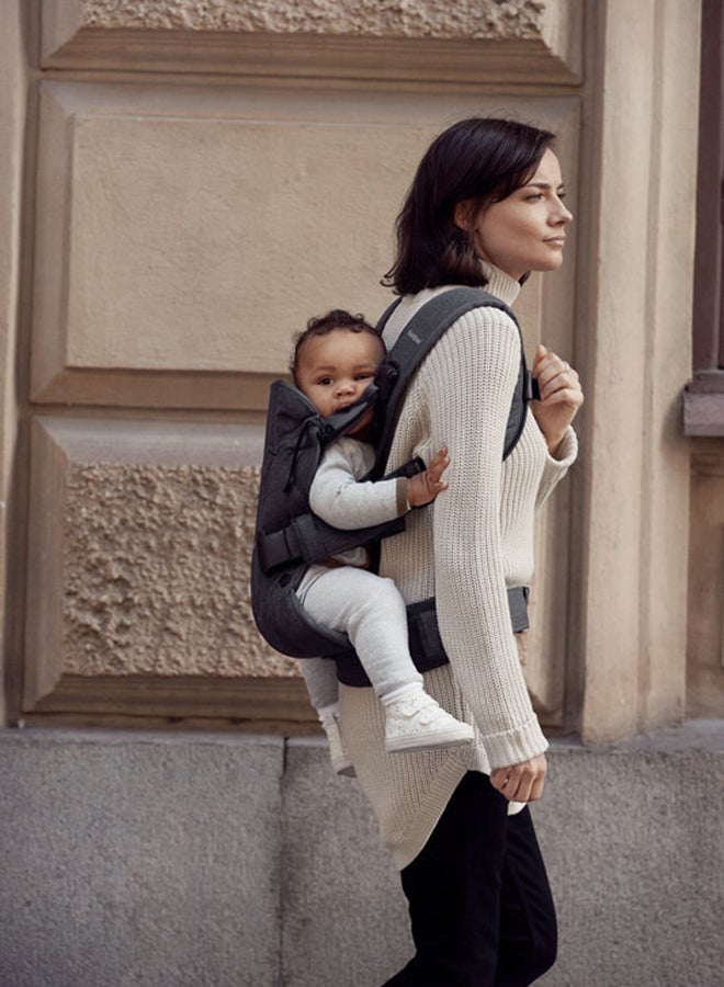 BABYBJORN - Baby Carrier One Cotton Mix - Denim Grey/Dark Grey - Image 1