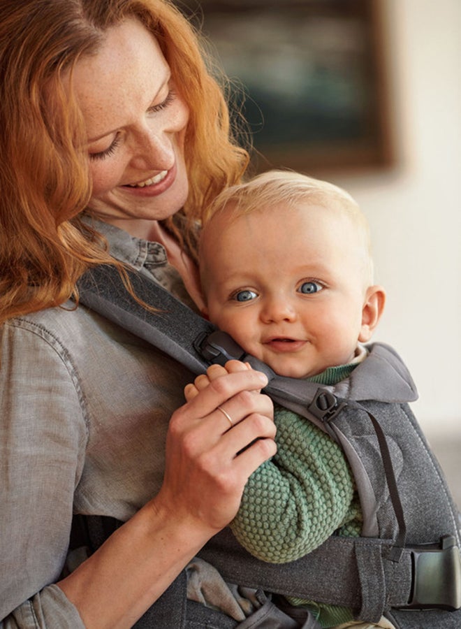 BABYBJORN - Baby Carrier One Cotton Mix - Denim Grey/Dark Grey - Image 1