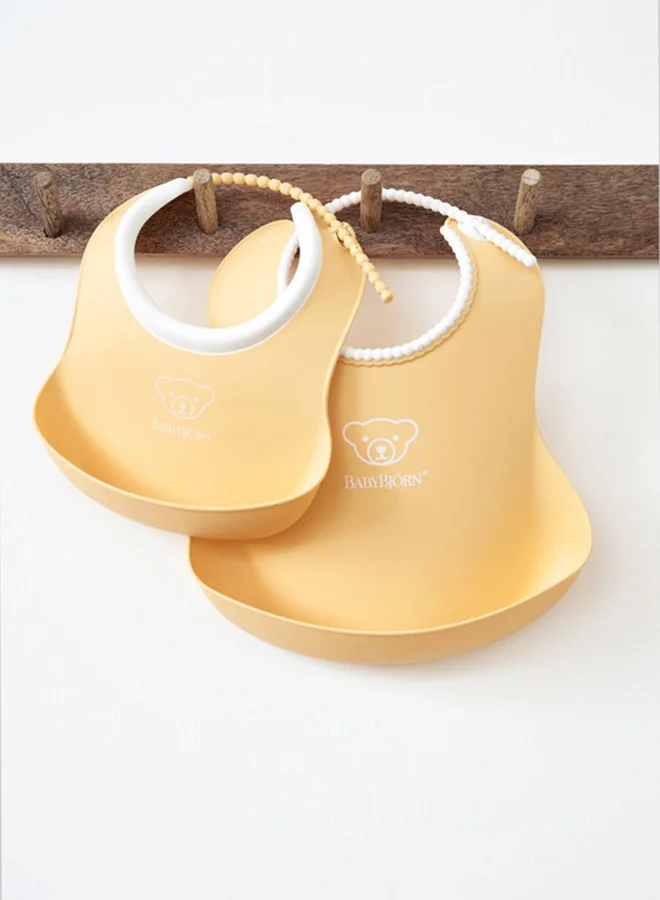 BABYBJORN 2 - Pieces Feeding Baby Bib Set - Powder Yellow