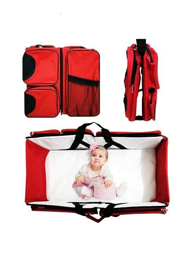 Baby - 4-in-1 Multifunctional Large Capacity Traveling Baby Diaper Bag With Waterproof Cushioning - Red - Image 1