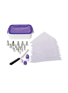 Wilton 46-Piece Deluxe Decorating Tip Set Silver/Purple  - Image 1