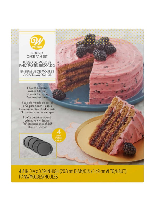 Wilton 4-Piece Easy layer Round Pan Black 8inch - Image 3
