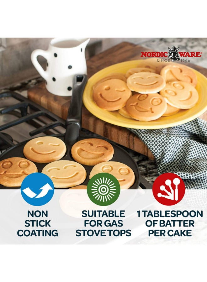 نورديك وير مقلاة بان كيك بنقوش وجون مبتسمة أسود 44.4x5.7x26.7سم - Image 3