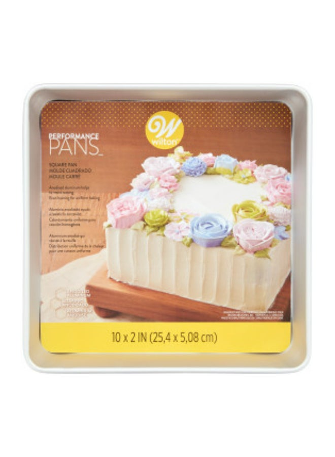 Performance Square Pan Silver 10x2inch