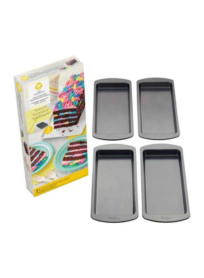 Wilton - 4-Piece Easy Layers Loaf Cake Pan Set Black 10x4x0.75inch - Image 1