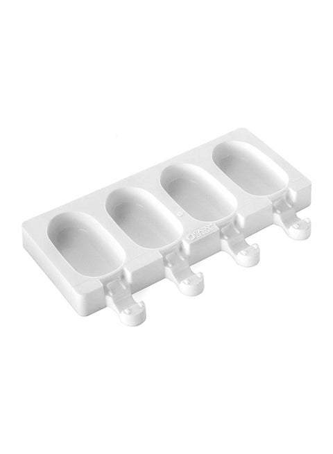 4-Piece Mini Classic Ice Cream Mould Set White 18mm