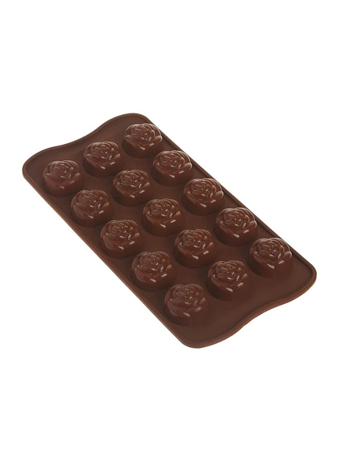 Silikomart Easy Choc Rose Mould Brown - Image 2