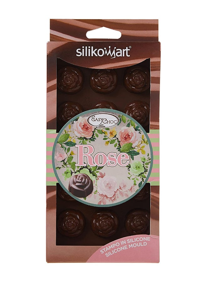 Silikomart Easy Choc Rose Mould Brown - Image 4