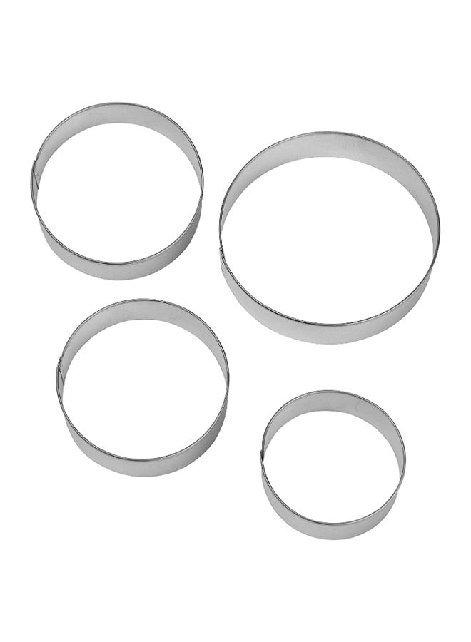 Wilton 4-Piece Circle Nesting Cookie Cutter Set Silver Cutter 1x2.5, Cutter 1x3.25, Cutter1x4.25, Cutter 1x5.25inch - Image 2