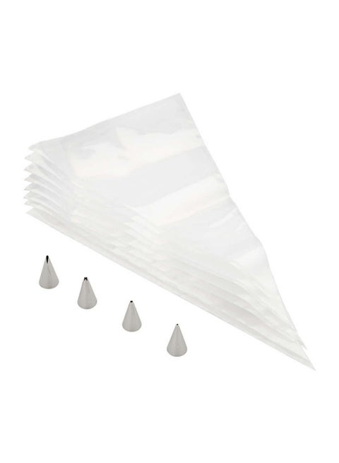 12-Piece Cookie Decorating Set White/Silver