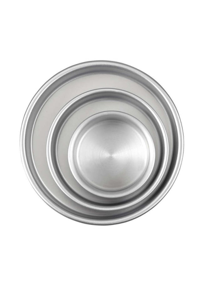 Wilton 3-Piece Aluminium Round Cake Pan Set Silver Small Pan (4x2Inch), Medium Pan (6x2inch), Big Pan Silver 8x2inch - Image 3