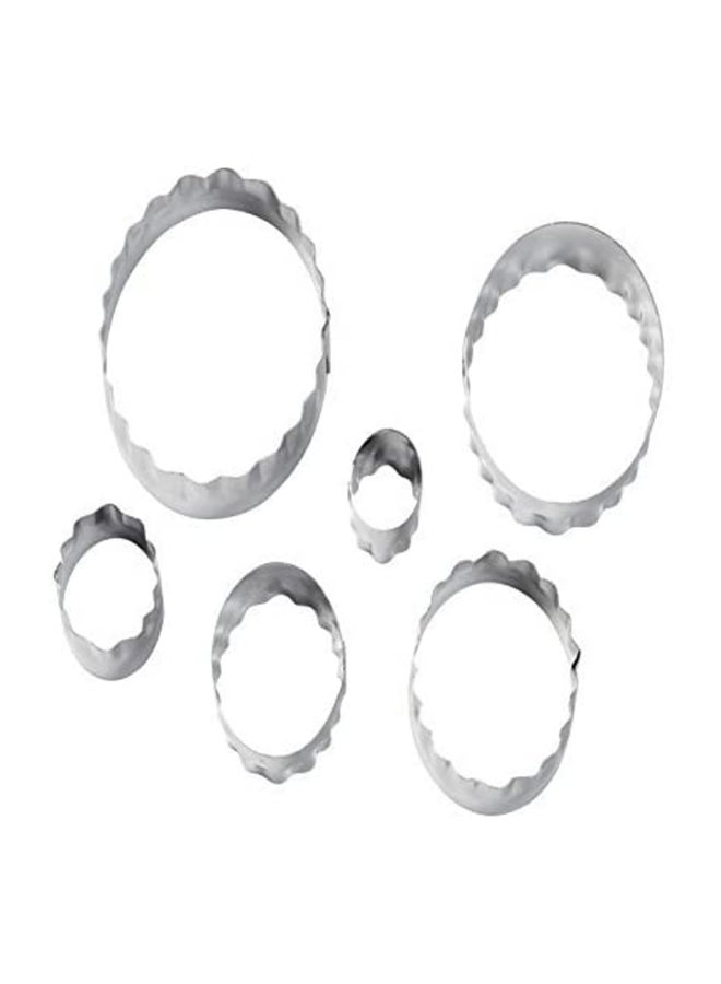 Wilton 6-Piece Cookie Cutter Set Silver 2.22, 3.175, 4.12, 5.08, 6, 7cm - Image 1