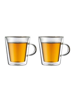 bodum 2-Piece Canteen Double Wall Mug Set Clear 2x(9.6x8.5)cm  - Image 1