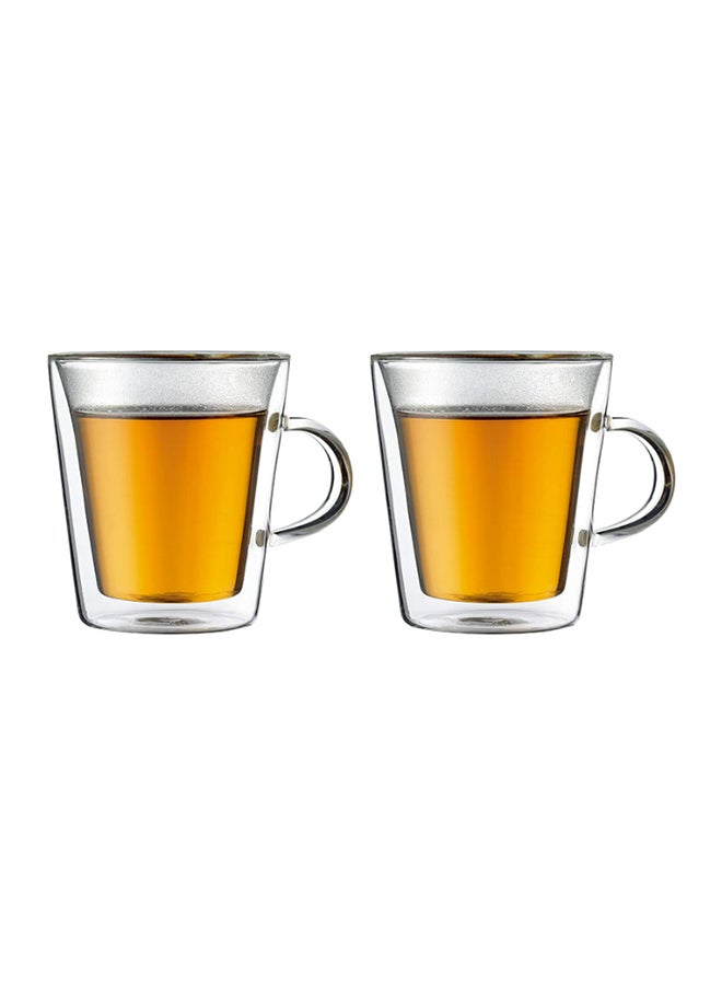 bodum 2-Piece Canteen Double Wall Mug Set Clear 2x(9.6x8.5)cm  - Image 1