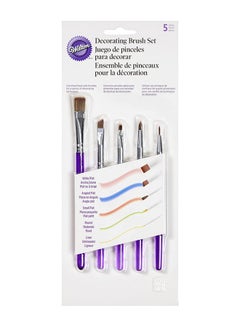 Wilton 5-Piece Cake Decorating Brush Set Purple/Silver  - Image 2