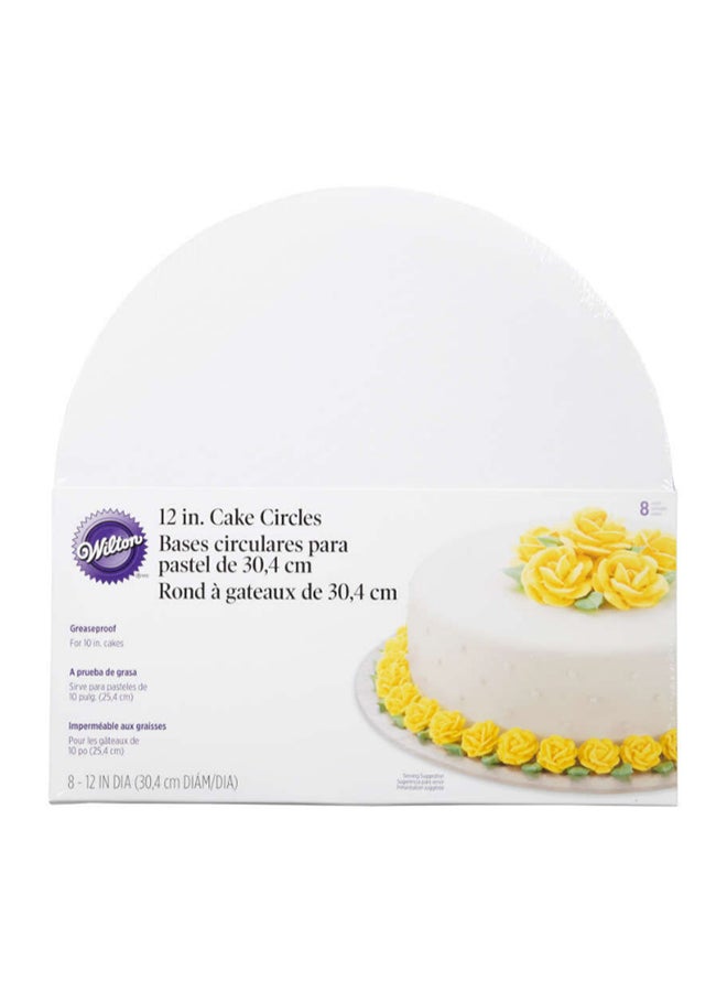 Wilton 8-Piece Circle Cake Board White 12inch - Image 4