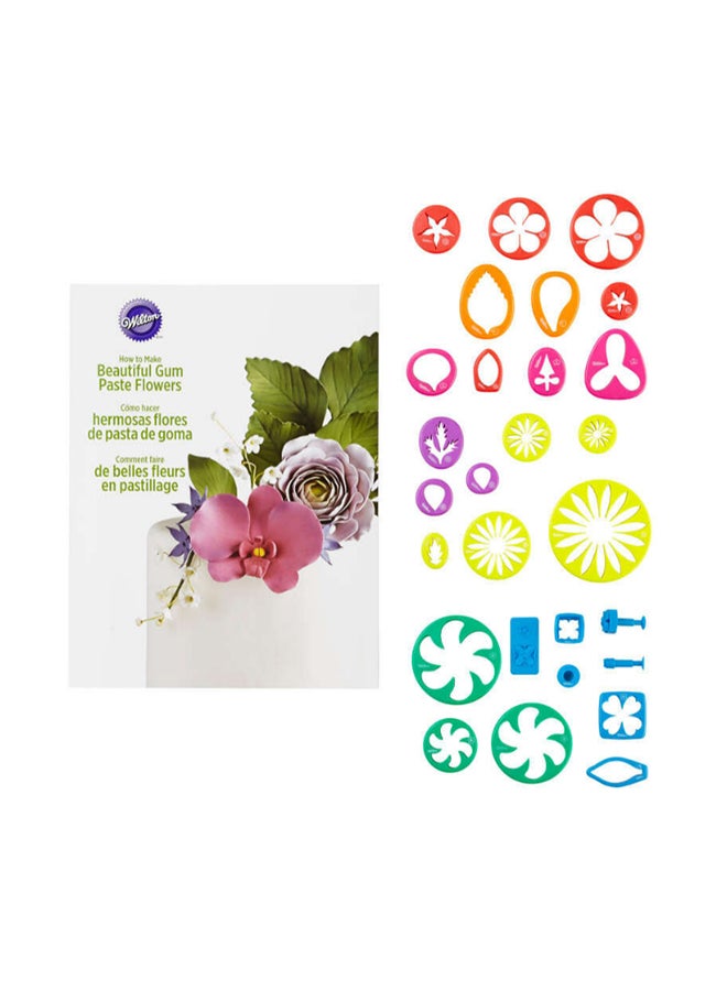 Wilton 28-Piece Gum Paste Cutters Set Red/Pink/Yellow - Image 1