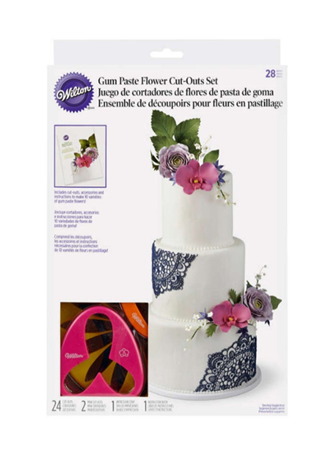 Wilton 28-Piece Gum Paste Cutters Set Red/Pink/Yellow - Image 2