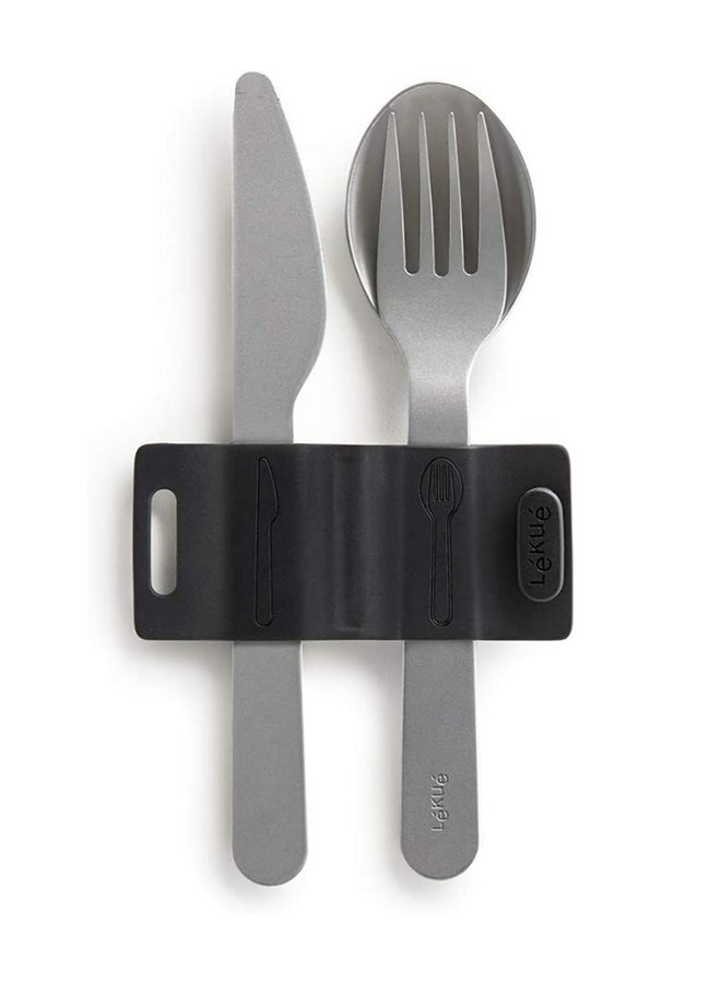 Lekue 3-Piece Fork Set With Storage Blue/black/silver 5.5x0.5x6.3inch - Image 2