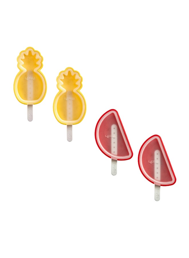 4-Piece Ice Cream Mould Yellow/Red 18.3x8x2.85cm - v1648132211/N36556409A_1