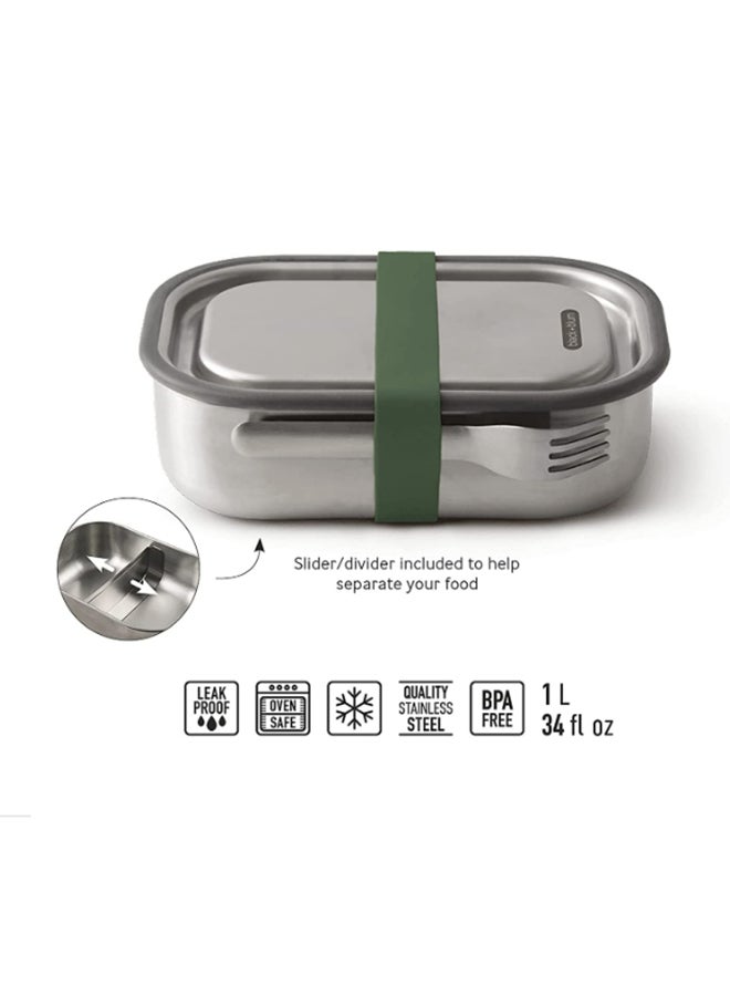 بلاك آند بلم علبة غداء من الاستانلس ستيل زيتوني 20 x 15 x 6.5سم - Image 2