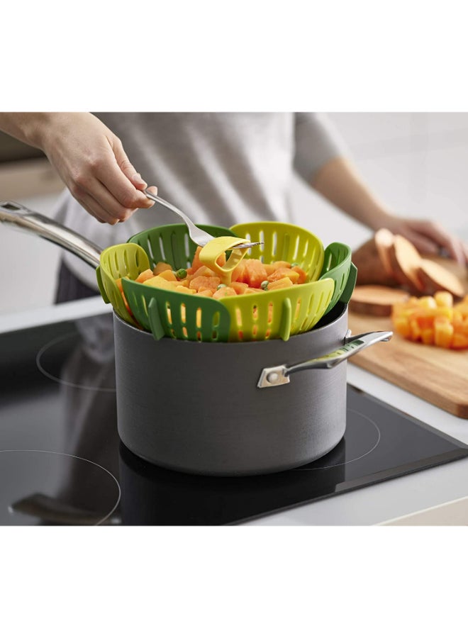 Joseph Joseph Bloom Folding Steam Basket Green 10x16x16cm  - Image 4