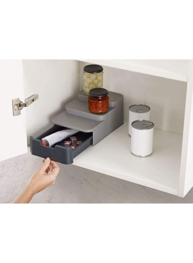Joseph Joseph Compact Tiered Kitchen Storage Organizer Grey/Black 11 x 16.5 x 26cm  - Image 2