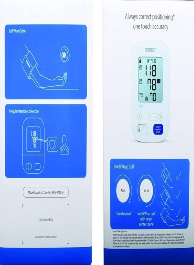 Omron Blood Pressure Monitor M3 Comfort Upper Arm Automatic - Image 5