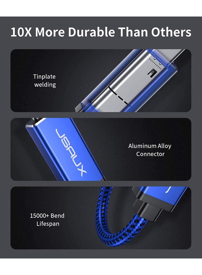 JSAUX - Usb C-Usb C Thunderbolt Armor Series 1M Blue - Image 1