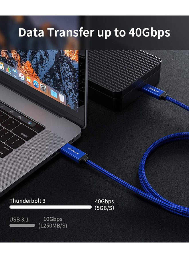 JSAUX - Usb C-Usb C Thunderbolt Armor Series 1M Blue - Image 1