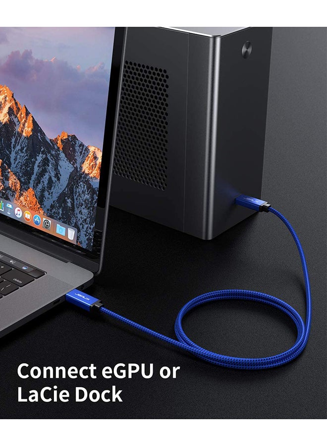 JSAUX - Usb C-Usb C Thunderbolt Armor Series 1M Blue - Image 1