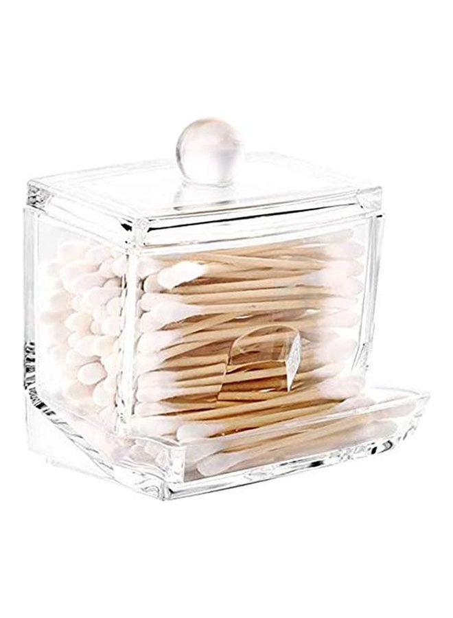 موزع تخزين قطني من الأكريليك Luxspire، حامل مسحة كروية من القطن الشفاف، صندوق تخزين برعم القطن - Image 1