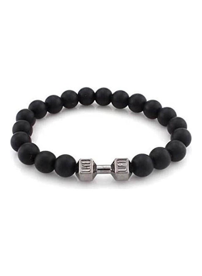 Generic Fitness Fit Life Dumbbell Beaded Bracelet 