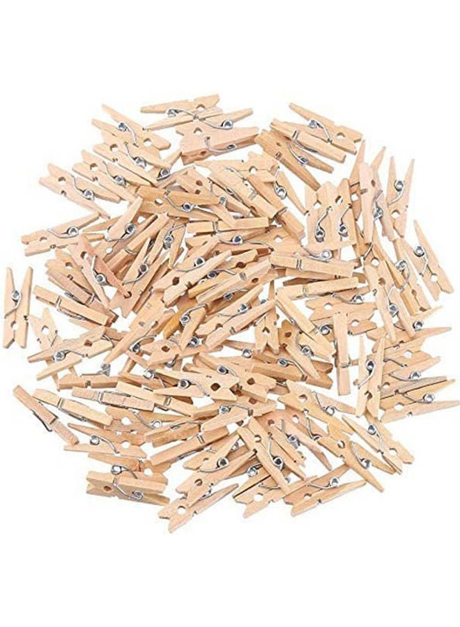 CCINEE - Wooden Clips Mini Wood Clothespins For Hanging Photos Crafts Projects Beige - Image 1