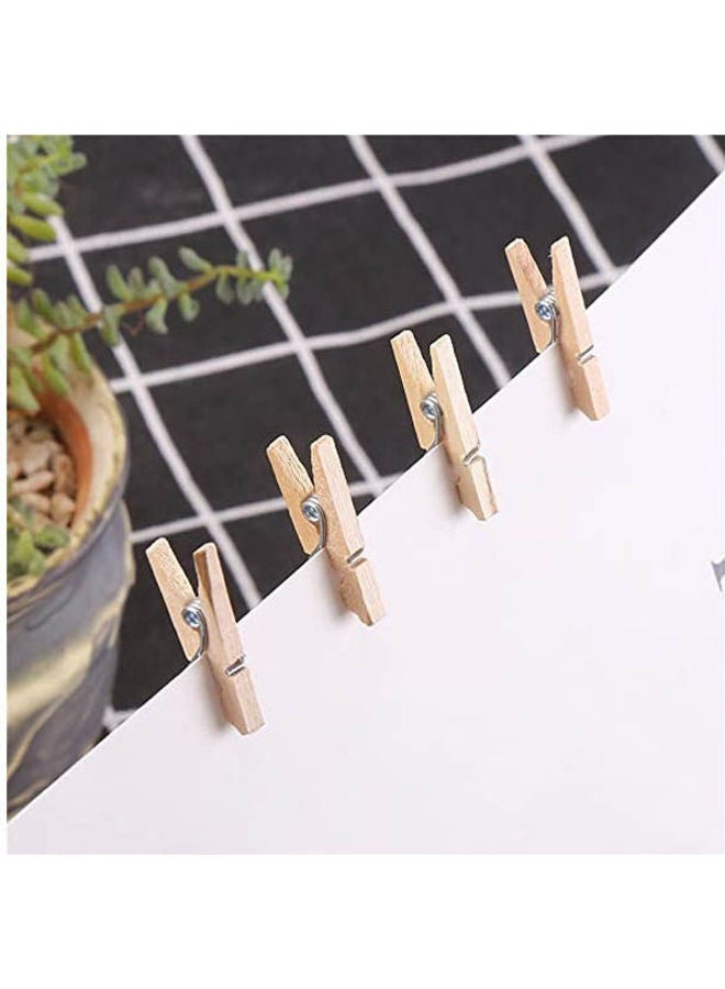 CCINEE - Wooden Clips Mini Wood Clothespins For Hanging Photos Crafts Projects Beige - Image 1