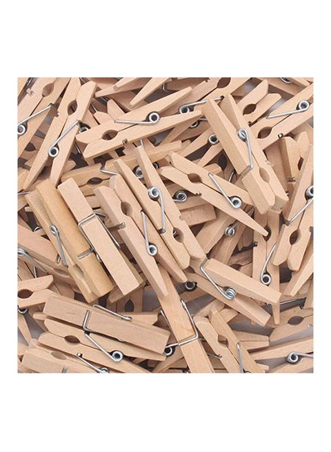 Mini Wooden Craft Clothespins Beige 1.75cm
