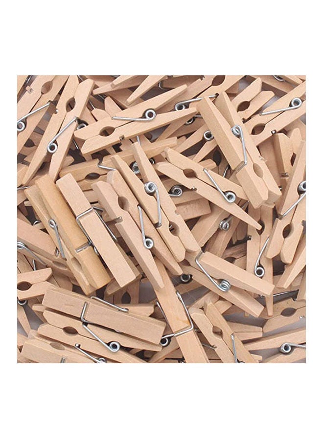 جولدن فاليابل - Mini Wooden Craft Clothespins Beige 1.75cm - Image 1