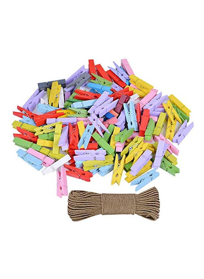 DurReus - Small Rainbow Wooden Clothespins Multicolour 1.5inch - Image 1