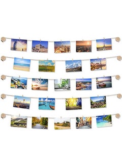 TWING Clip Photo Display  10 Wooden Button Holders For Wall Decor Hanging Photos Beige 