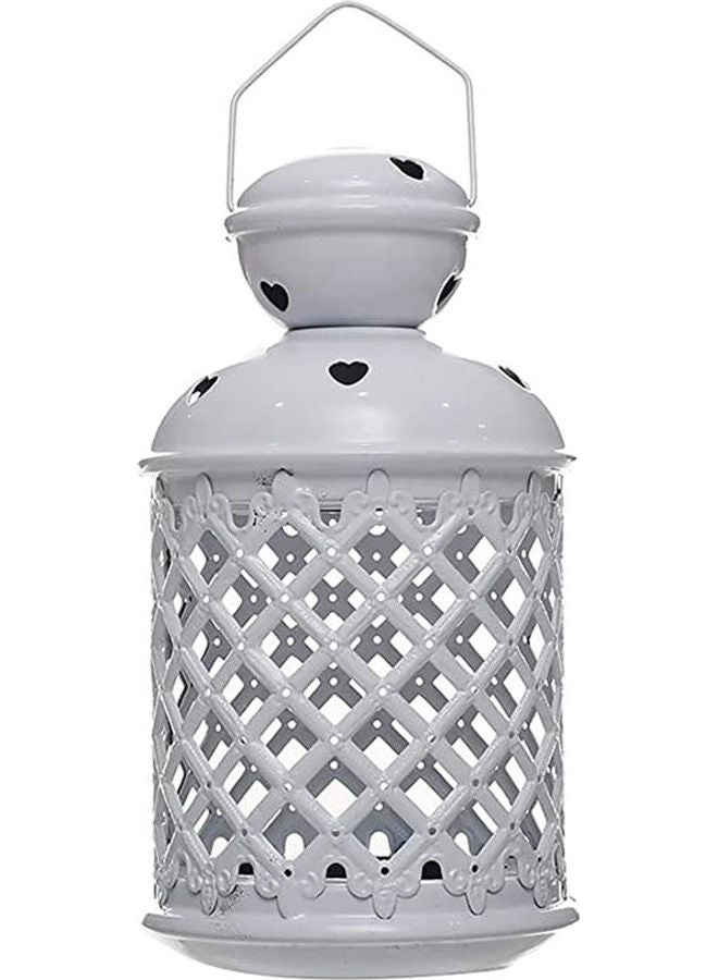 Metal Lantern For Small Candles White