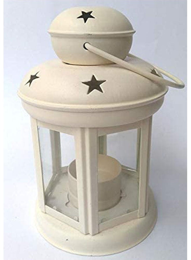 Metal Lantern For Small Candles White 15cm - Image 1