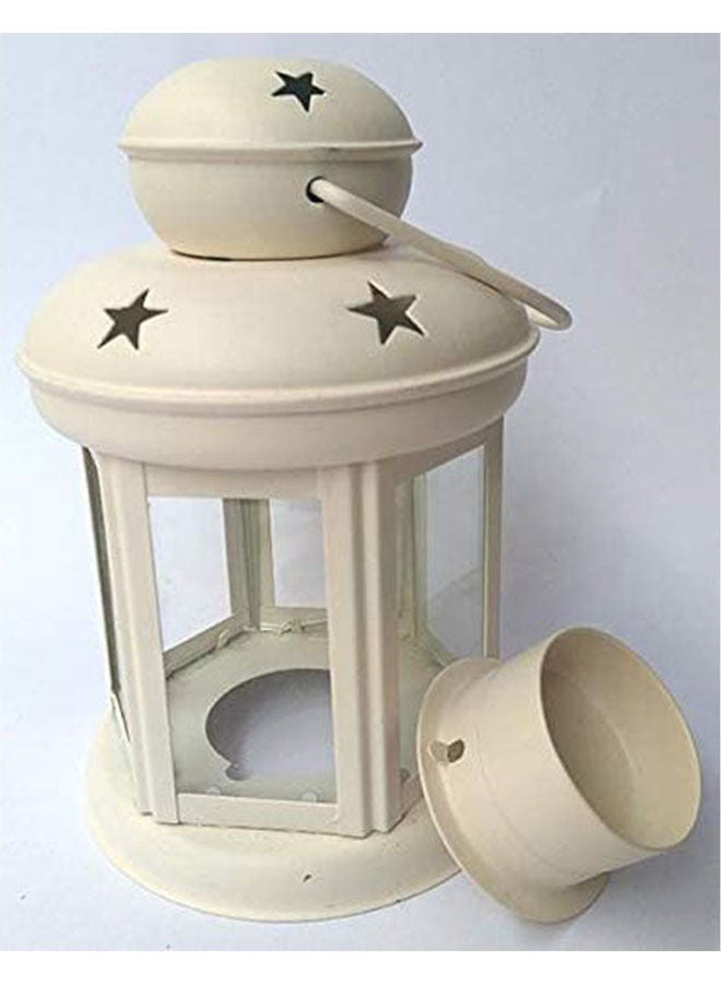 Metal Lantern For Small Candles White 15cm - Image 2