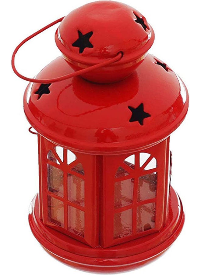 Metal Ramadan Lantern For Small Candles Red Scm - Image 1