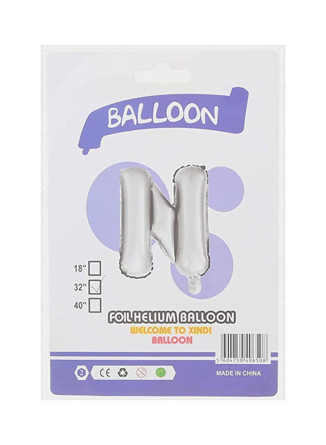 Letter N Helium Balloon SIlver 