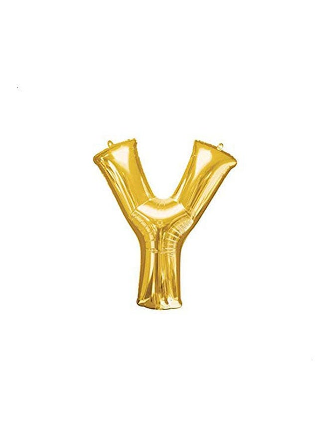 Letter Y Supershape Helium Balloon Gold 