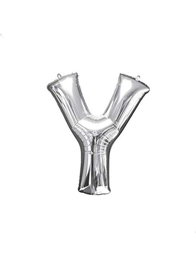 Letter Y Supershape Helium Balloon Silver 