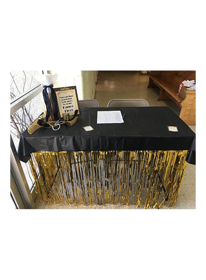 Party Foil Metallic Table Skirt - Birthday Party Decoration With Adhesive Tape 274cm  - Image 2