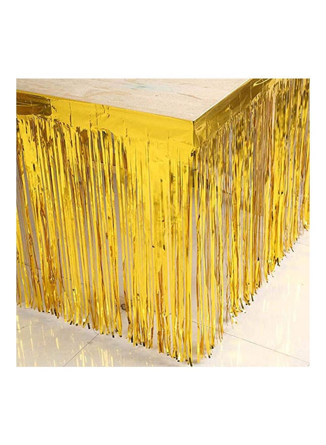 Party Foil Metallic Table Skirt - Birthday Party Decoration With Adhesive Tape 274cm  - Image 1